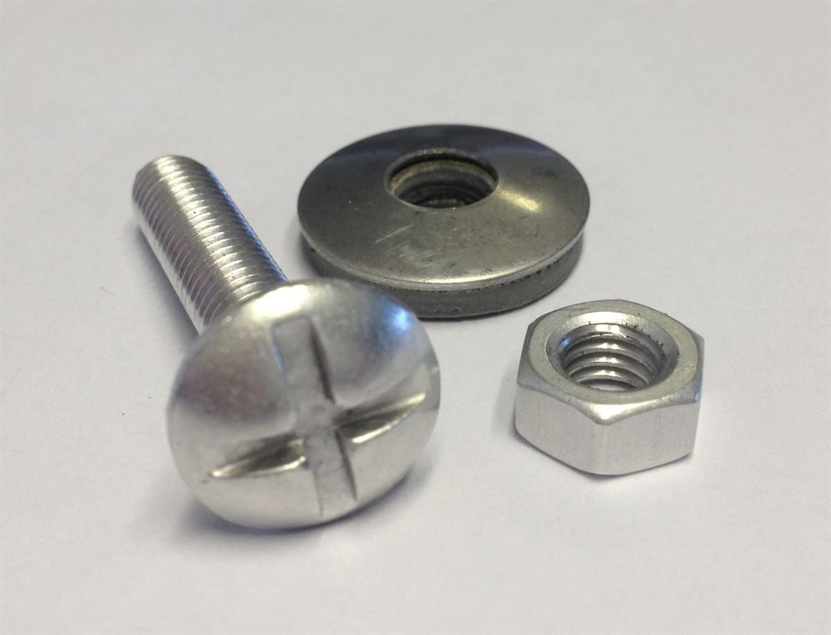 M6 x 30mm Nut, Bolt & Washer for Cast Aluminium Gutters- Each