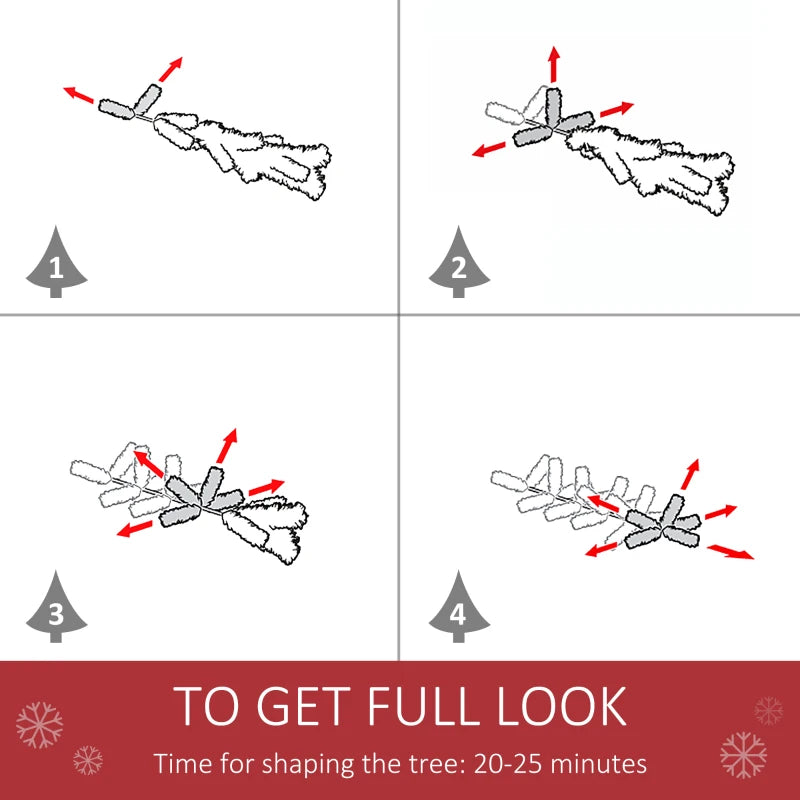 5FT Snow Dipped Christmas Pencil Tree with Red Berries & White Pinecones - Foldable Holiday Decoration for Home Parties