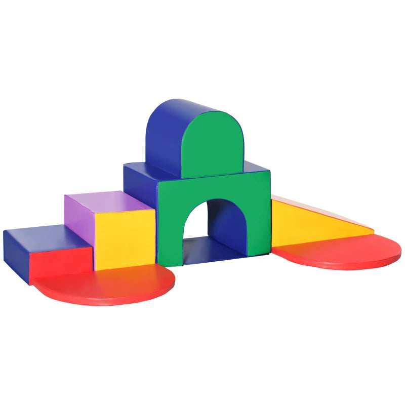 Multicoloured Seven-Piece Soft Playset for Toddlers Perfect for Indoor Play and Learning
