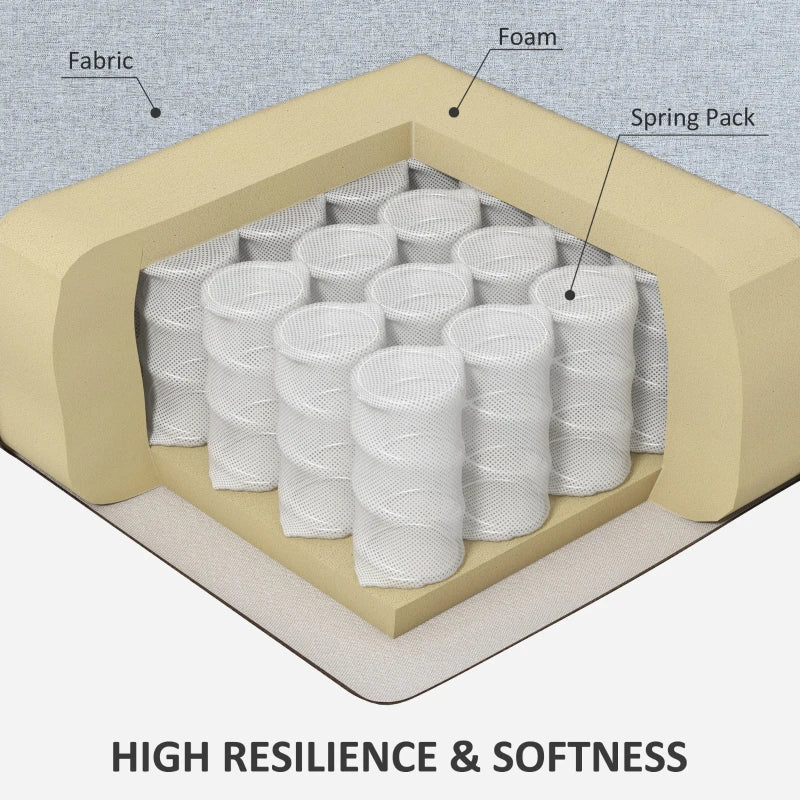 Modern 2 Seater Fabric Sofa with Spring Cushions and Wooden Legs, Tufted Love Seat for Living Room, Light Grey