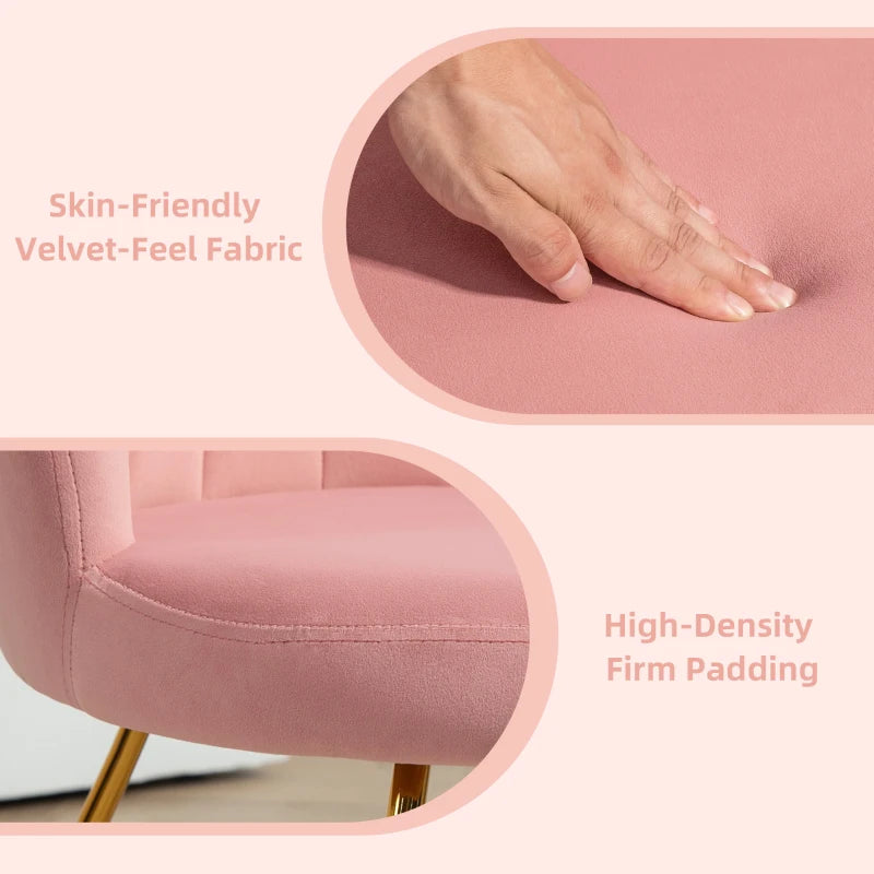 Velvet-Feel Lotus Petal Accent Chair in Pink - Stylish and Comfortable Seating for Your Home