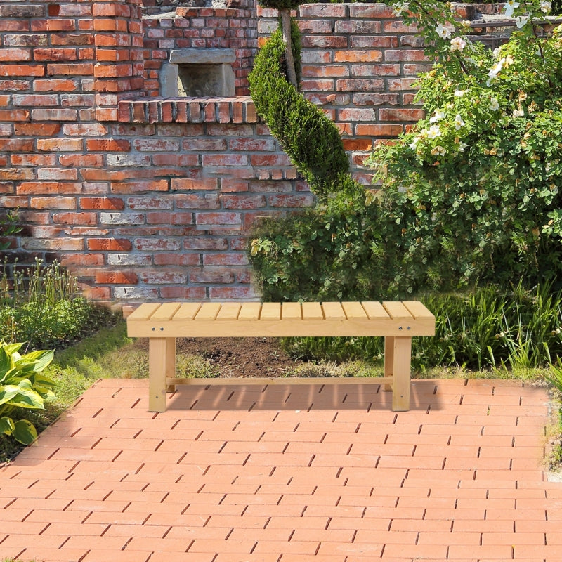 Natural Fir Wood 2-Seater Garden Bench 110x38x35 cm