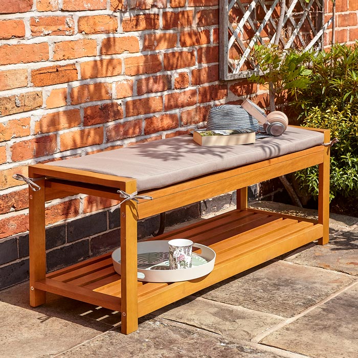 Outdoor Wooden Bench - Stylish Design