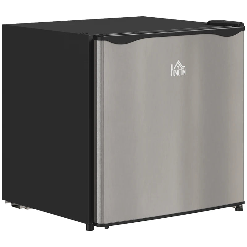 46L Mini Fridge with Ice Box - Compact Table Top Refrigerator, Reversible Door, Adjustable Temp, Perfect for Bedrooms & Home Office - Silver