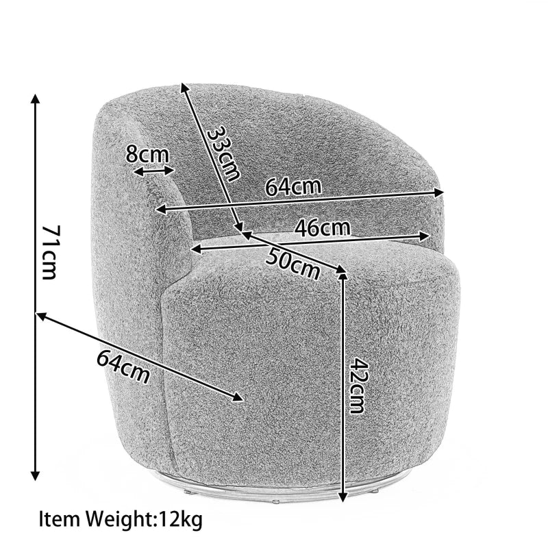 Ergonomic Dark Green Swivel Armchair with 360° Rotation for Reading Room, 64x64x71 cm