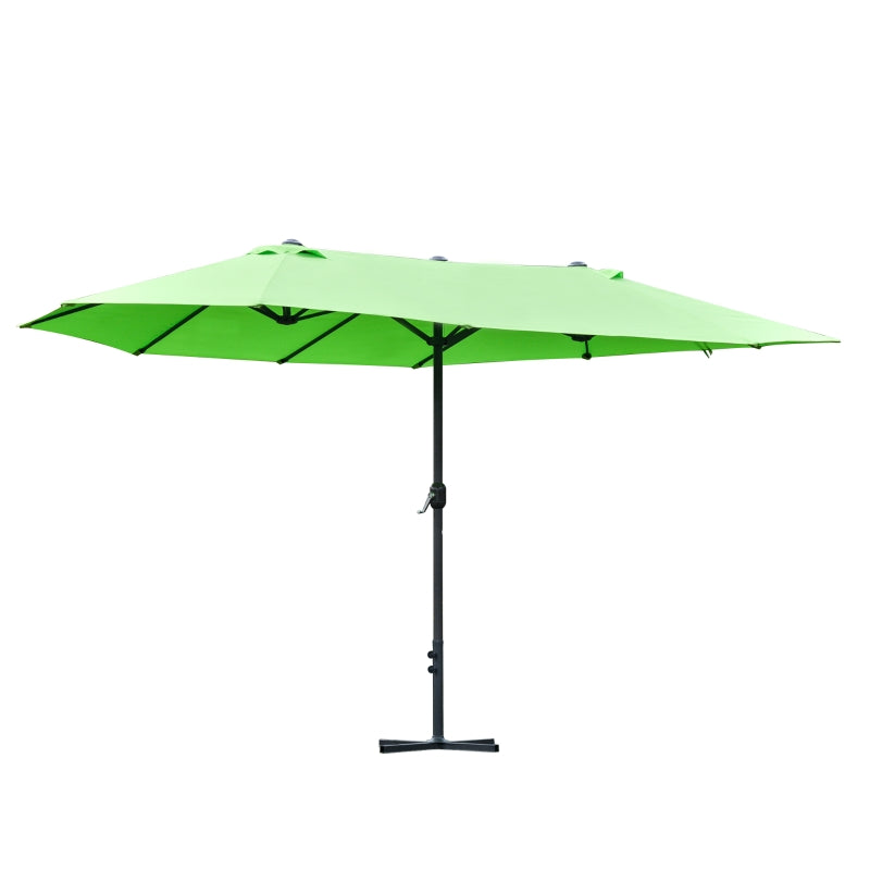 Green Double-sided Crank Sun Umbrella Canopy - 4.6M