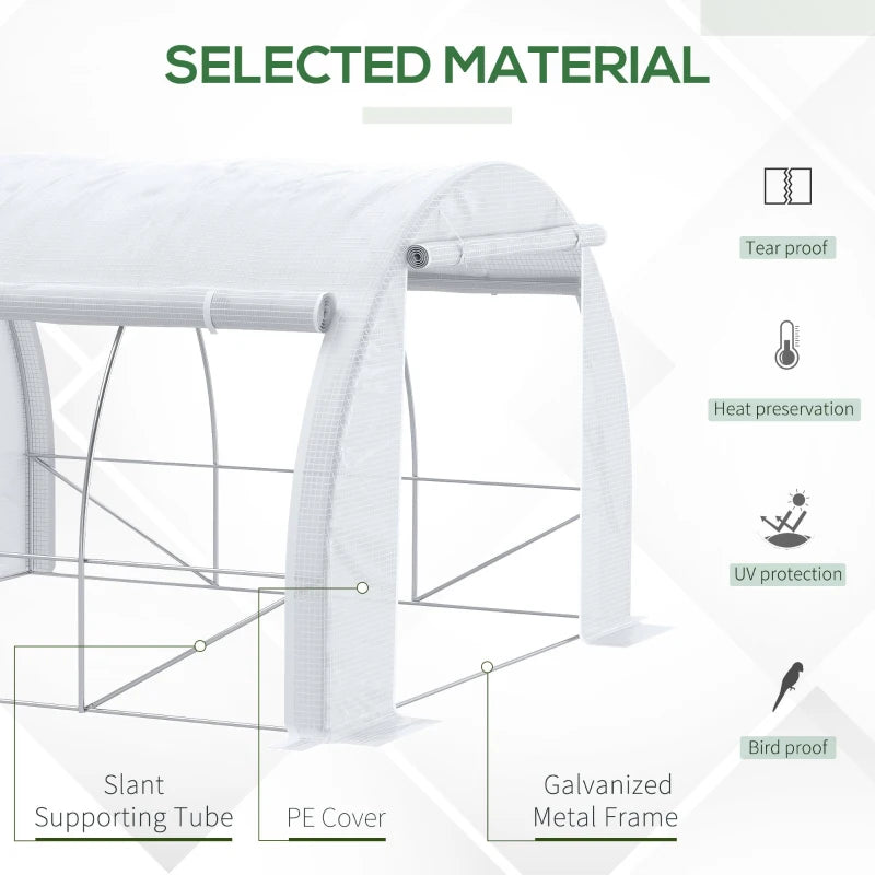 Green Walk-in Garden Greenhouse with Roll-up Walls