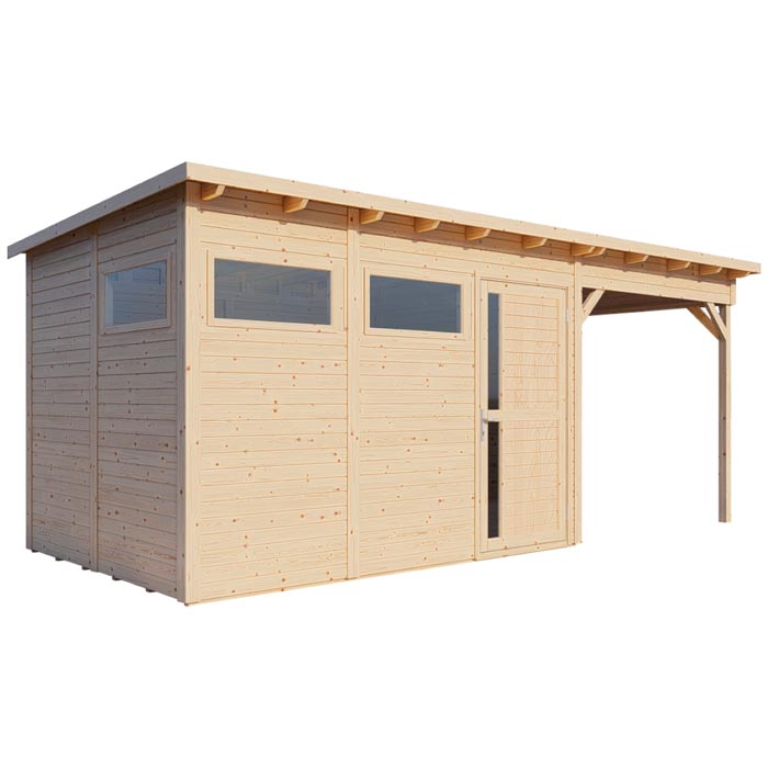 Pentus 3 Summerhouse with Extension - Natural