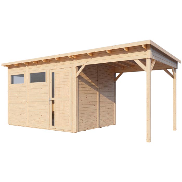 Pentus 3 Summerhouse with Extension - Natural