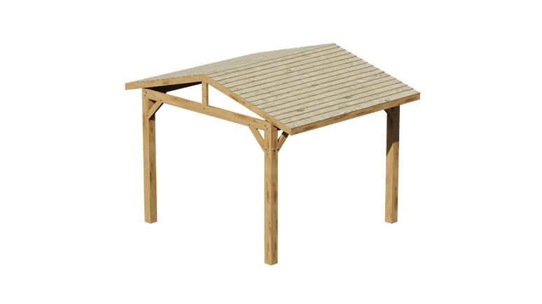 Ruby Oak Apex Gazebo with Treated Featheredge Roof – No Overhang Design