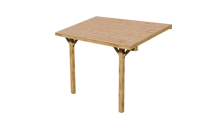 Ruby Oak Wooden Gazebo - Cedar Featheredge Roof - Lean-To Design