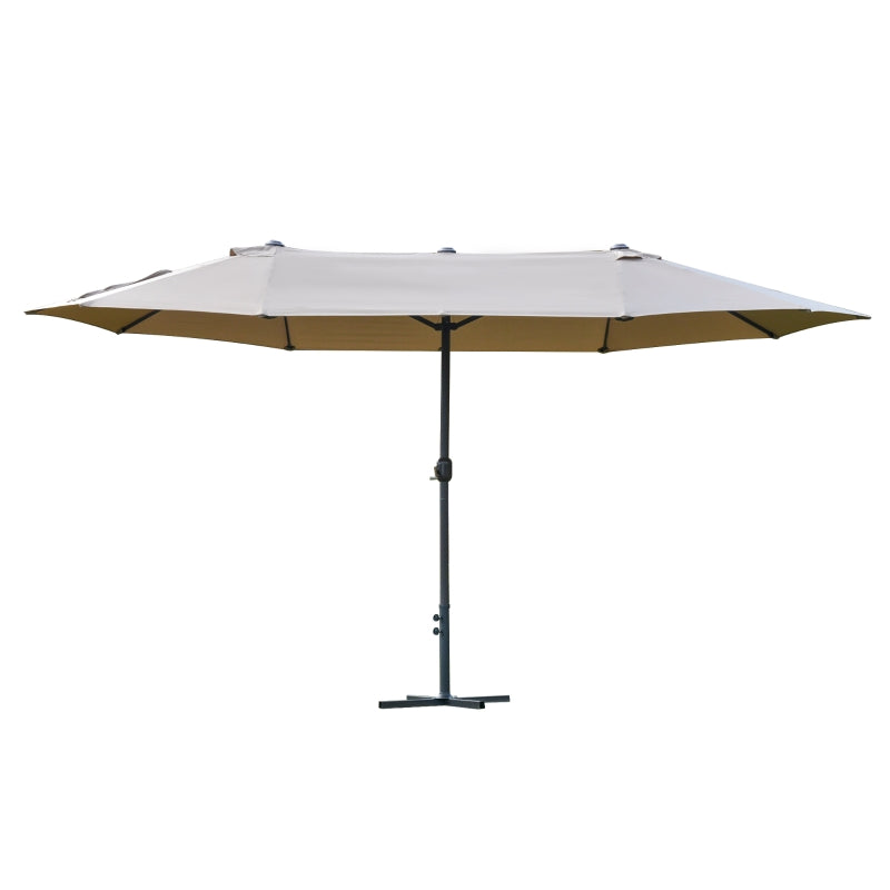 Khaki Double-sided Crank Sun Umbrella Canopy - 4.6M