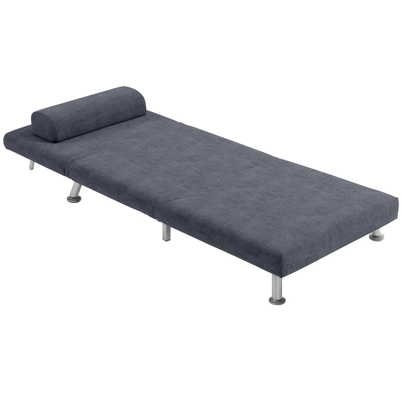 Charcoal Grey Velvet-Feel Sleeper Chair for Stylish and Comfortable Seating Solutions