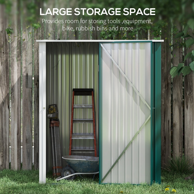 5.3ft x 3.1ft Green Metal Storage Shed