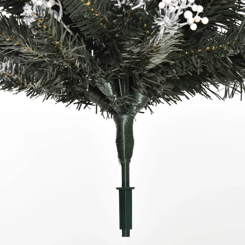 4FT Snow-Dipped Artificial Christmas Tree with White Berries & Star Topper | Indoor Holiday Decoration | Removable Stand