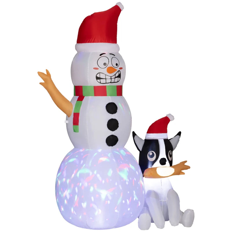6.2ft Inflatable Santa with Dog - Christmas Yard Decoration, Outdoor Holiday Decor, Festive Inflatable Santa Claus for Lawn