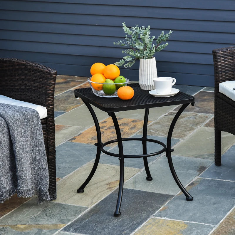 Black Square Metal Outdoor Bistro Table - 45x45x50 cm