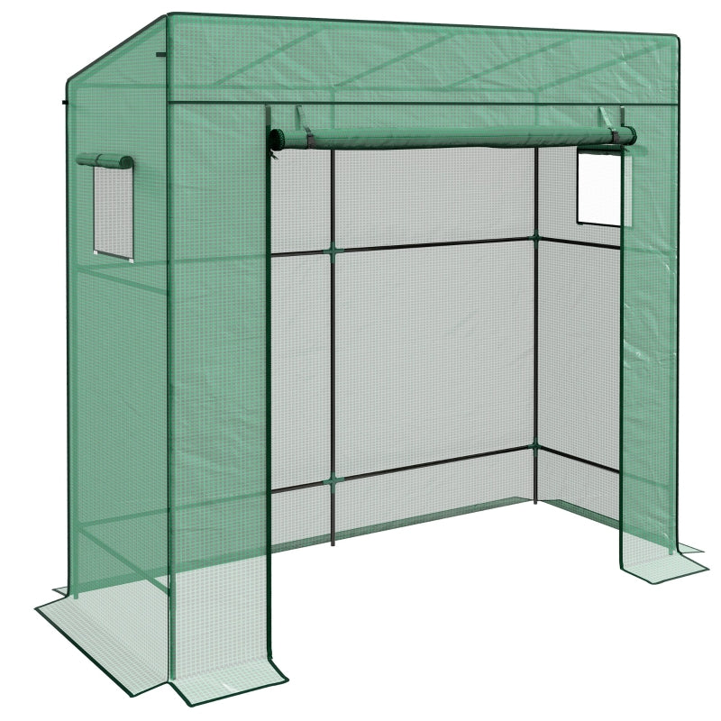 Green Walk-In Greenhouse Kit with Accessories - 77x196cm