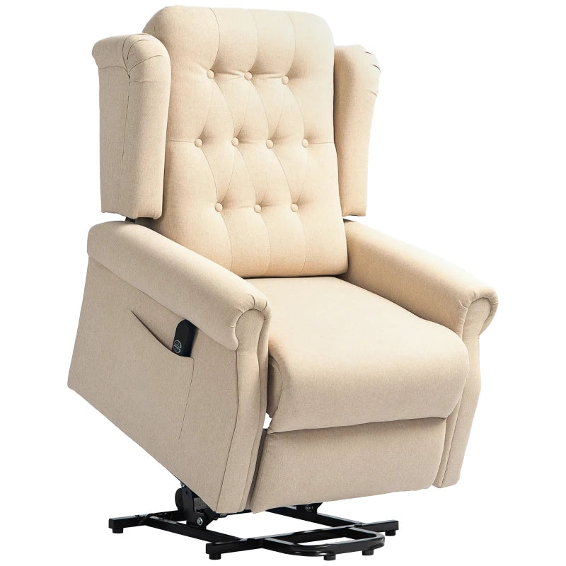 Beige 45° Lifting Riser Recliner Armchair for Comfort and Support