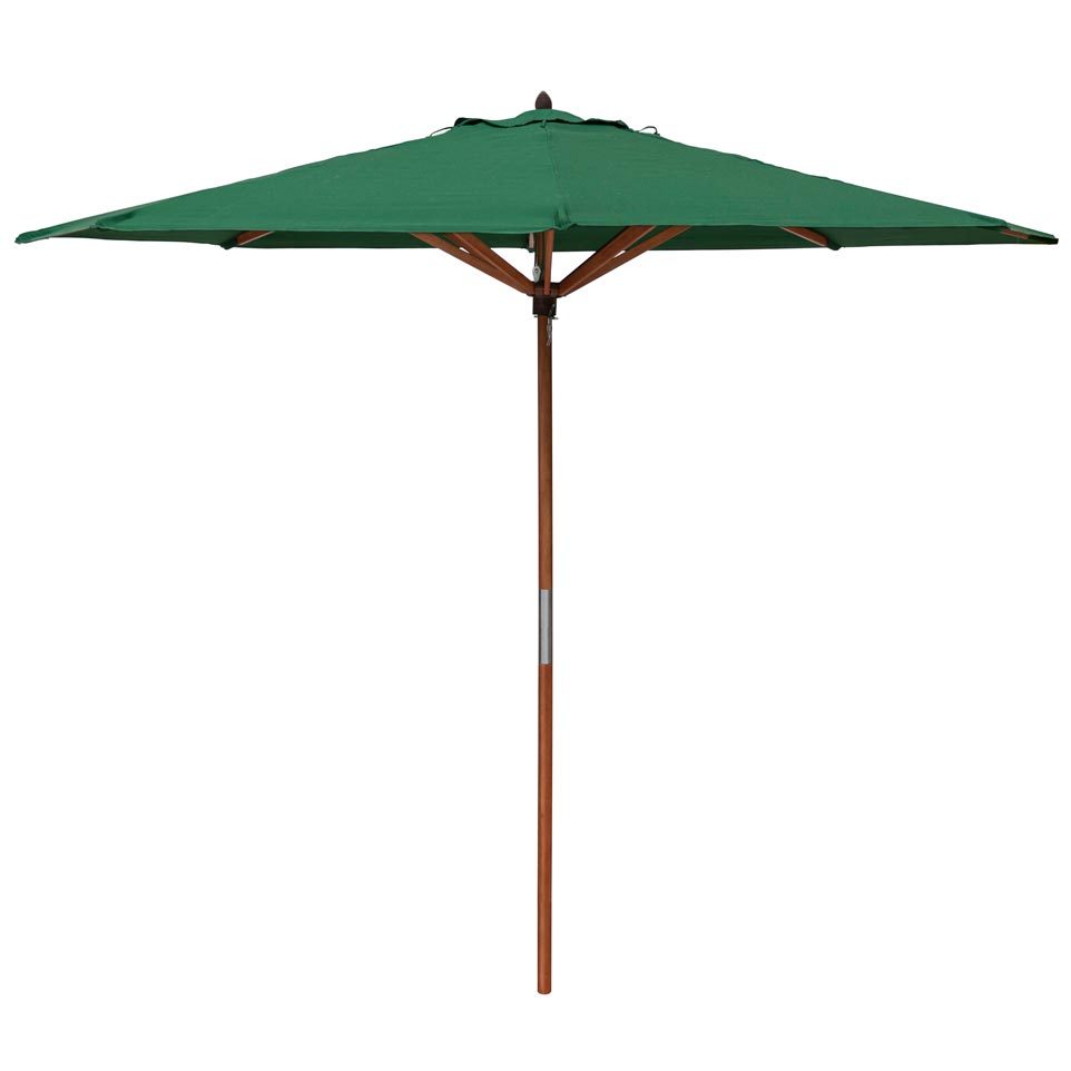 Green Wooden Parasol - 2.7m Height