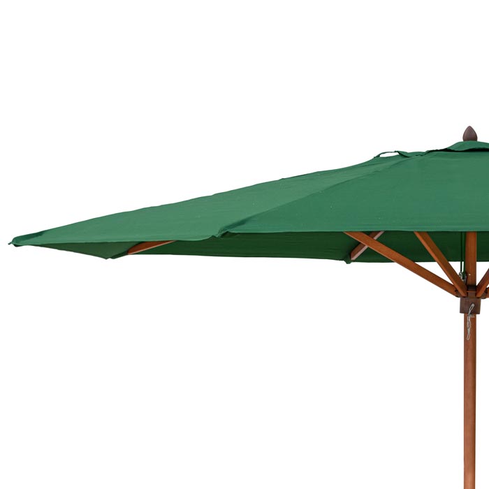 Green Wooden Parasol - 2.7m Height