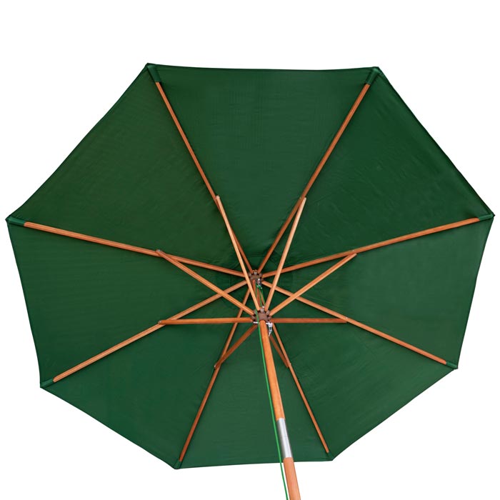 Green Wooden Parasol - 2.7m Height