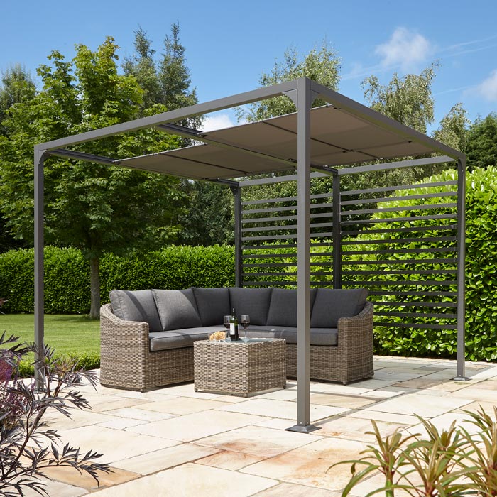 3x3 Grey Aluminium Pergola - Florence Range