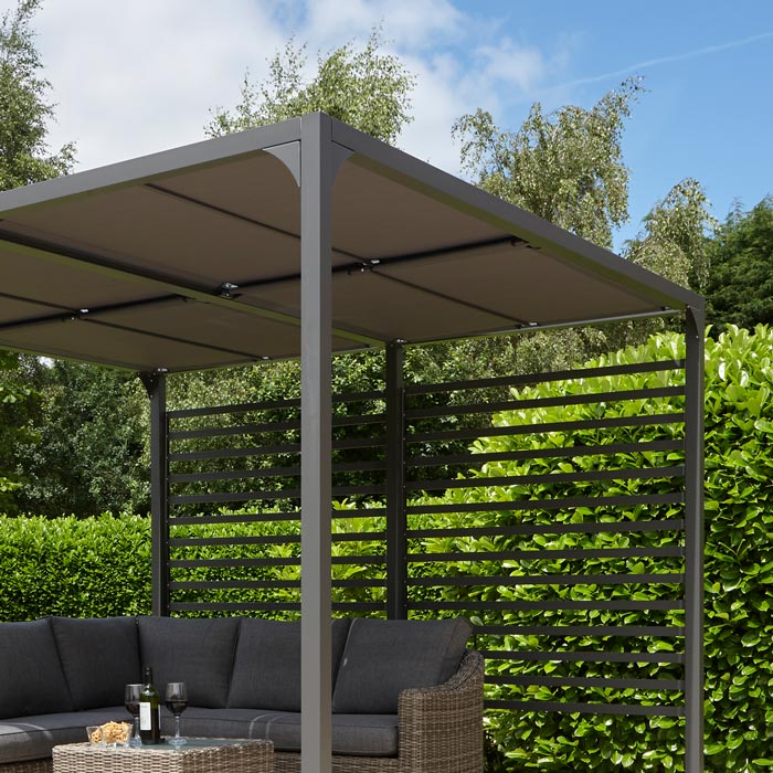 3x3 Grey Aluminium Pergola - Florence Range