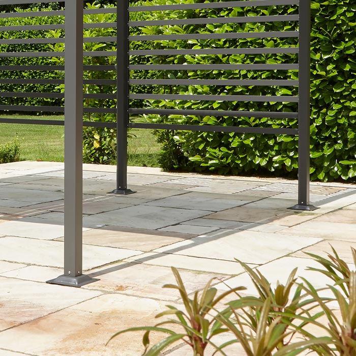 3x3 Grey Aluminium Pergola - Florence Range