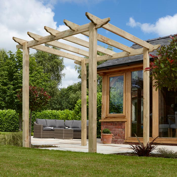 Freestanding Wooden Pergola - 2760 x 2400 x 2400mm