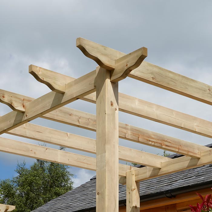 Freestanding Wooden Pergola - 2760 x 2400 x 2400mm