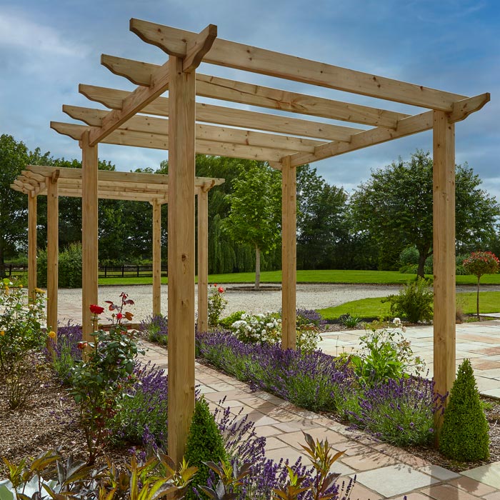 Freestanding Wooden Pergola - 2760 x 2400 x 2400mm