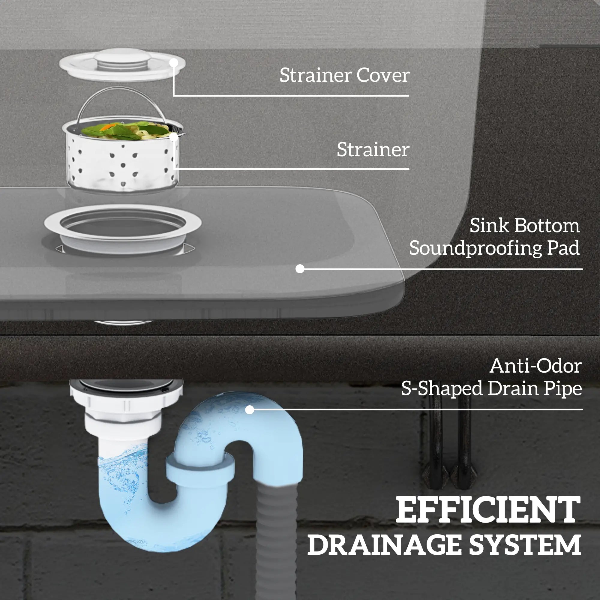 Outdoor Utility Sink - Free Standing Single Bowl Kitchen Sink with Cold and Hot Water Pipe and Storage - for Laundry Garage
