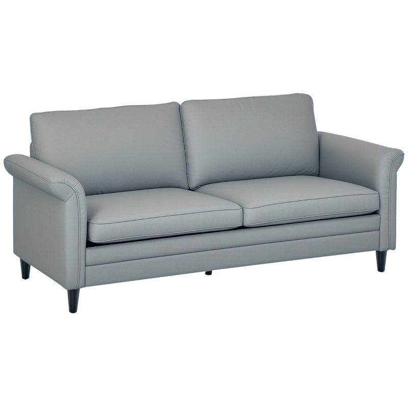 Modern 3-Seater Fabric Sofa with Spring Cushions and Rubber Wood Legs for Living Room or Bedroom