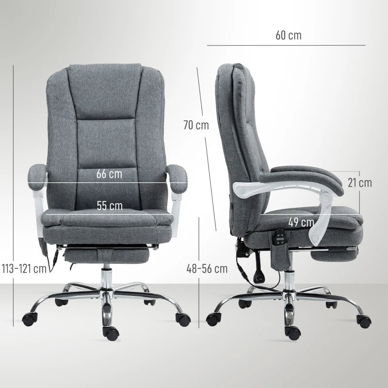 Ergonomic Six-Point Office Massage Chair with Heat - Stylish Grey Design for Ultimate Comfort and Relaxation