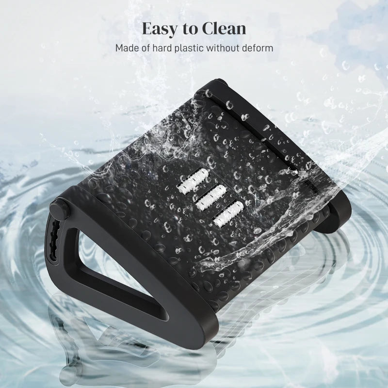 Ergonomic 10°-45° Six-Angle Massage Footrest - Adjustable Black Footrest for Ultimate Comfort and Relaxation