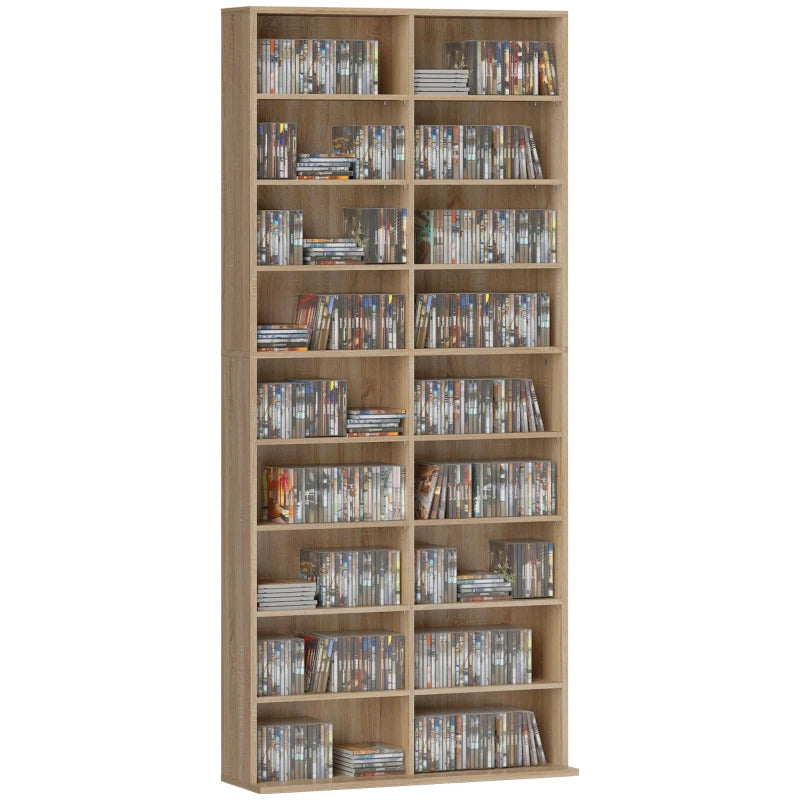 640 CD Storage Tower - Elegant Nature Wood Finish, Space-Saving Design for Organizing CDs and Media - Perfect for Home