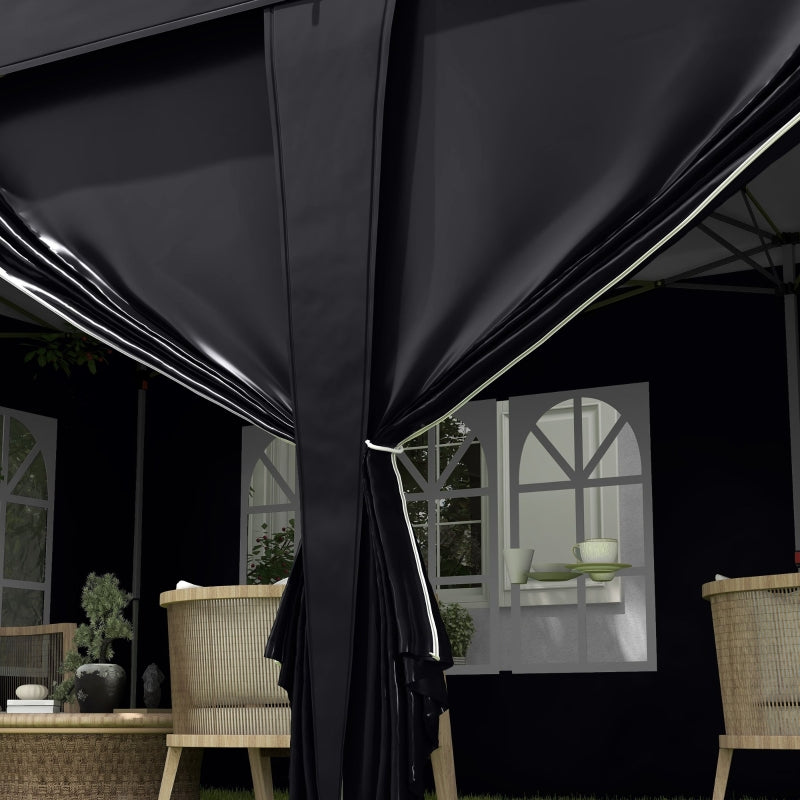 Grey 3x6m Pop-Up Gazebo with Curtain Walls and Windows