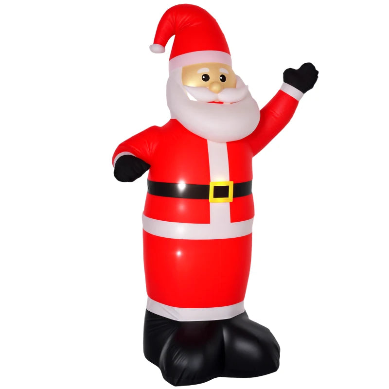 8ft Inflatable Christmas Santa Claus Decoration with LED Lights - Air Blown Outdoor Holiday Yard Décor