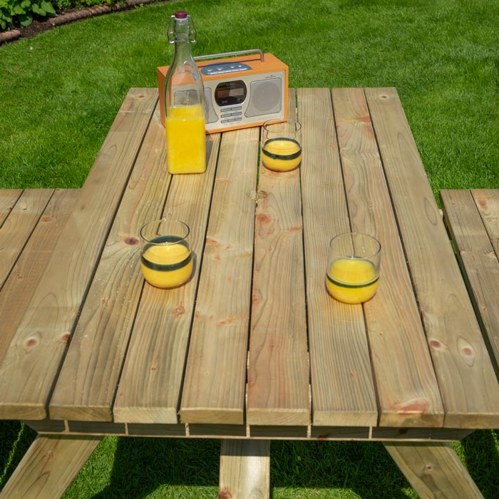 6ft Wooden Picnic Table for Outdoor Dining