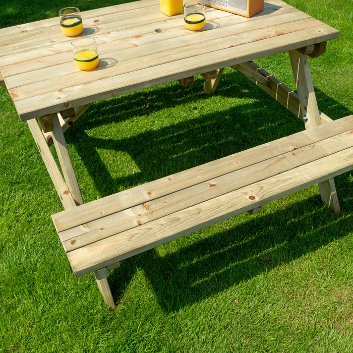 4ft Wooden Picnic Bench for Outdoor Use