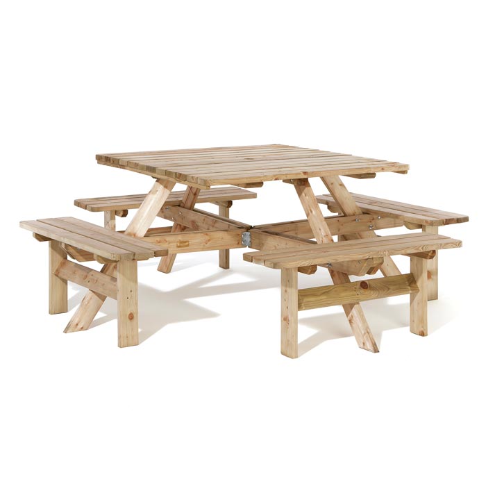 Outdoor Square Picnic Table - Weatherproof