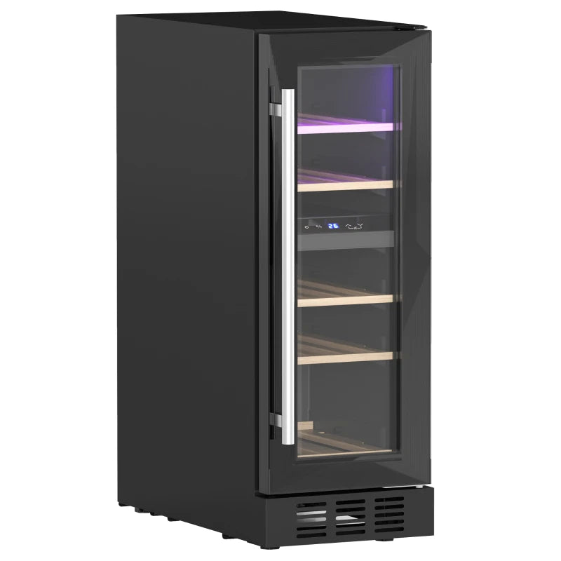 16 Bottle Dual Zone Wine Fridge - Black | Adjustable Temperature 5-18°C | Perfect for Wine Lovers & Collectors