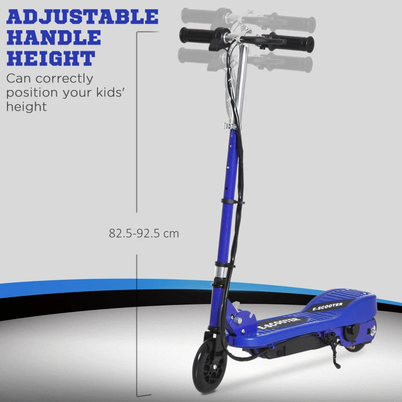 Folding Electric Kids Scooter for Ages 7-14 Lightweight Blue and Black Design
