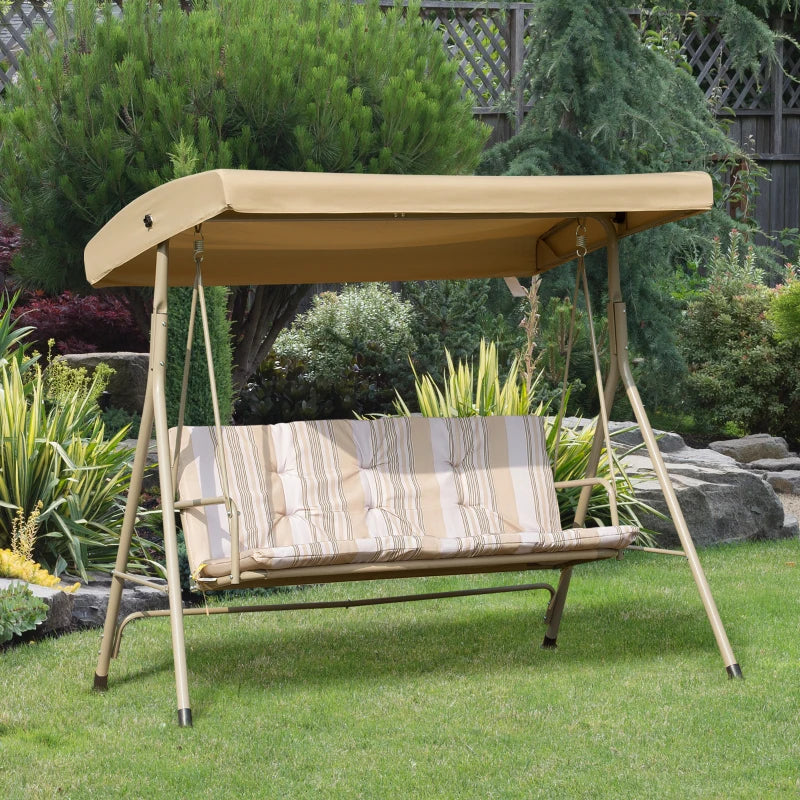 Outdoor Swing Chair, 170x110x153 cm - Light Brown/Beige