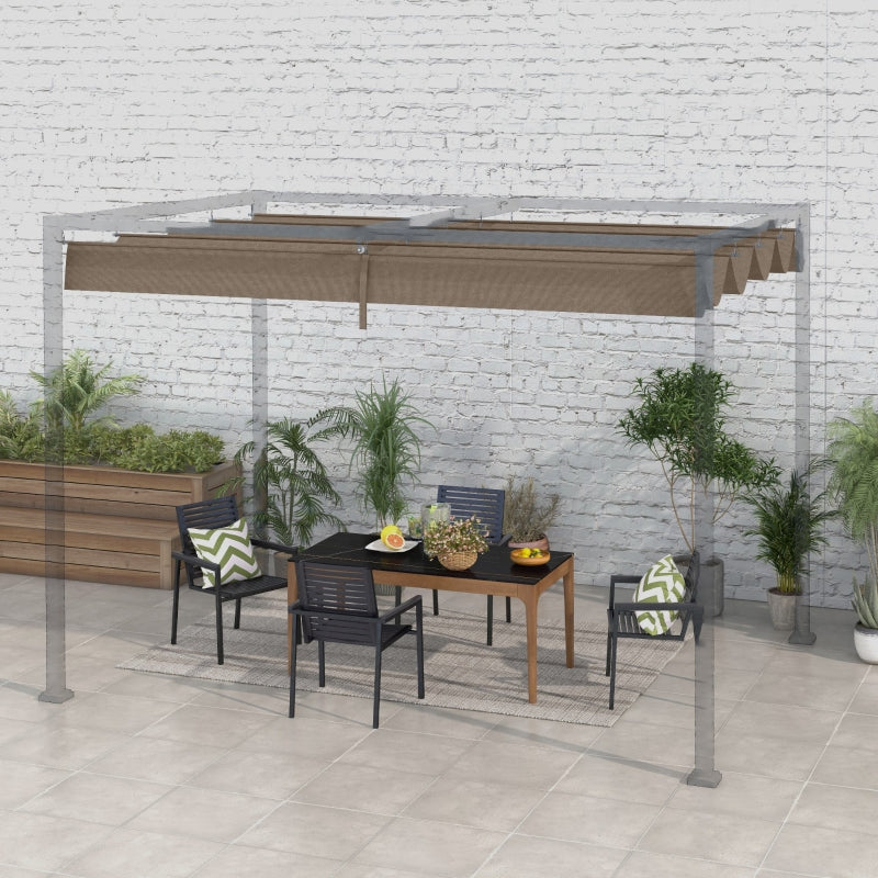 Retractable Coffee Pergola Sun Shade Cover, UV30+ Protected, 3x2.15m