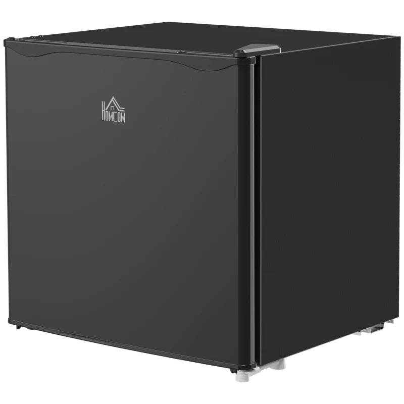 46L Mini Fridge with Ice Box - Compact Table Top Refrigerator, Reversible Door, Adjustable Temp, Perfect for Bedroom & Office - Black