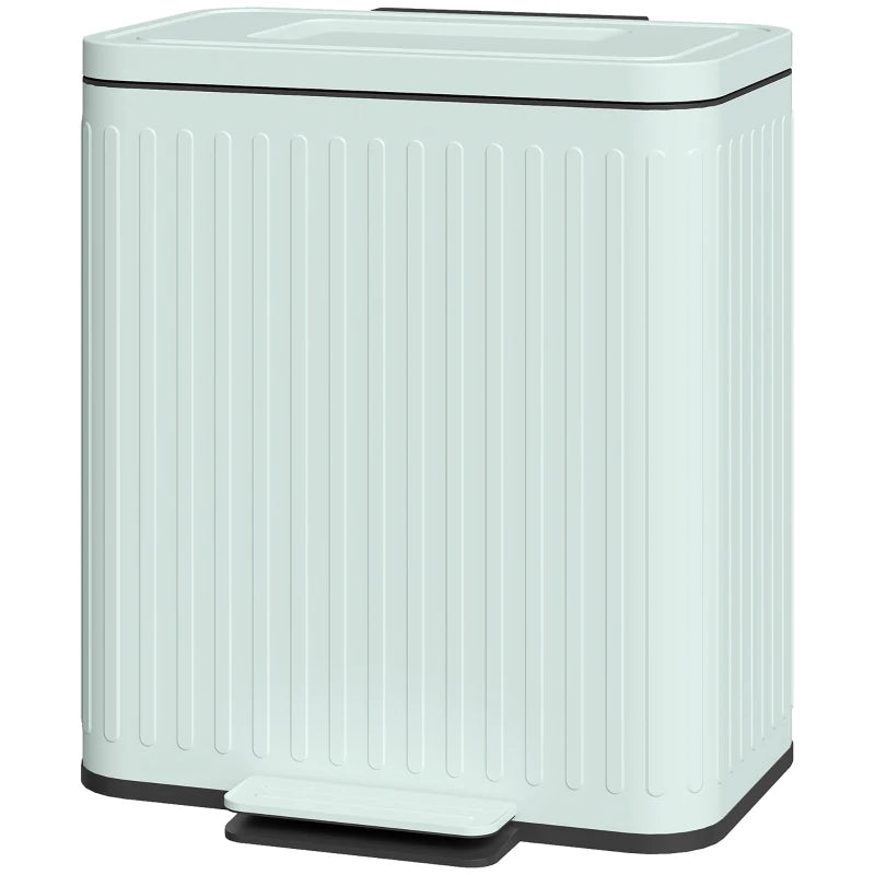 40L Dual Compartment Rubbish Bin with Soft-Close Lid - Eco-Friendly Green Waste Separation Solution