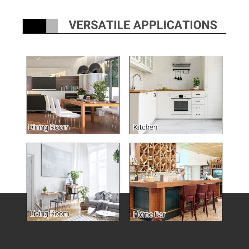 Adjustable Height Round Bistro Table 60cm - Stylish White Metal Frame Swivel Top for Kitchen & Conservatory