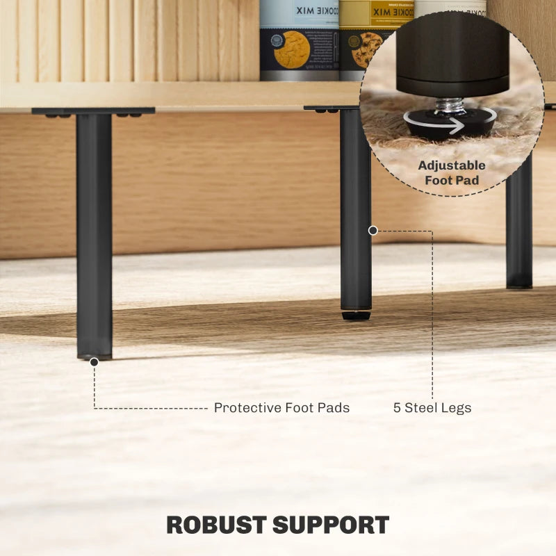 Modern Oak Coffee Table with Storage and Sliding Doors for Living Room